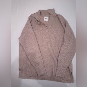 Aerie Light Brown Oversized Collared Sweater